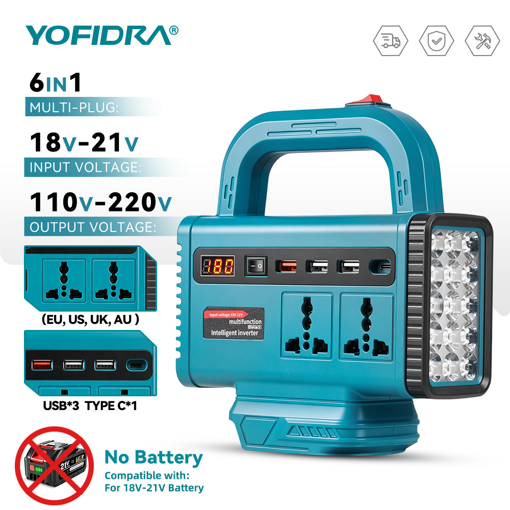 Outdoor Power Adapter Usb C - Przetwornica napięcia YOFIDRA 220V, przenośny zasilacz
